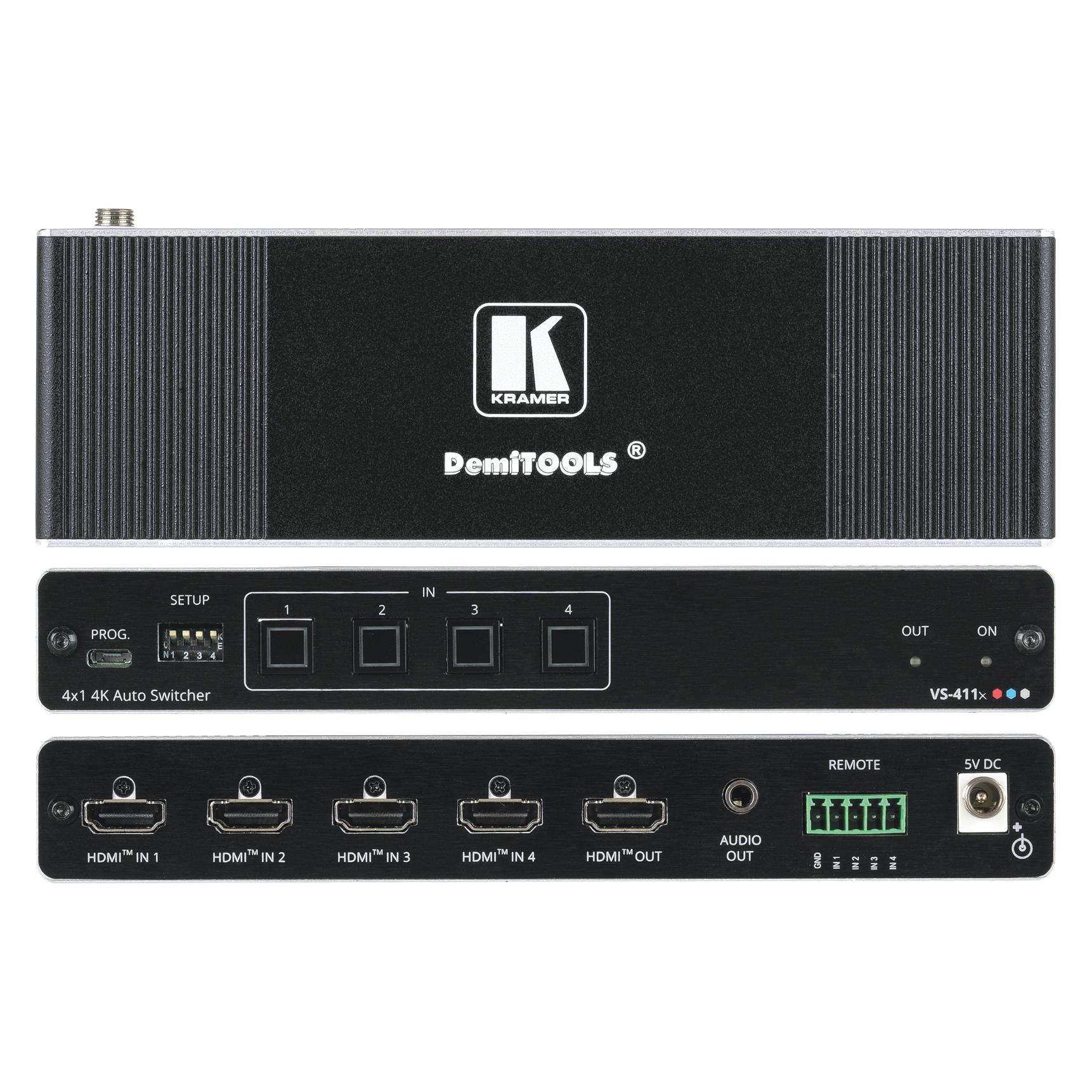 Kramer DemiTOOLS VS-411X - 4x1 Switcher / Audio (20-80548090)