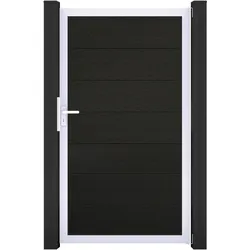 GroJaSolid Grande Tor Farbe: Schwarz co-extrudiert 100 x 180 x 4,0cm Rahmen: Silber