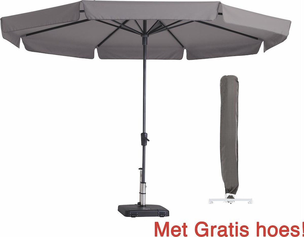 Parasol Rond Syros Madison Taupe inclusief beschermhoes