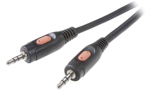 SpeaKa Professional SP-7870216 Klinke Audio Anschlusskabel [1x Klinkenstecker 3.5mm - 1x Klinkenstecker 3.5 mm] 1.50m Schwarz