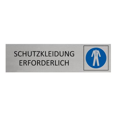 CombiCraft Aluminium Türschild Schutzkleidung erforderlich 165x45mm mit 3M-Tape