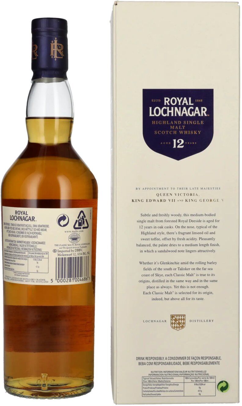 Royal Lochnagar 12 Years Old Highland Single Malt 40% Vol. 0,7l in Geschenkbox