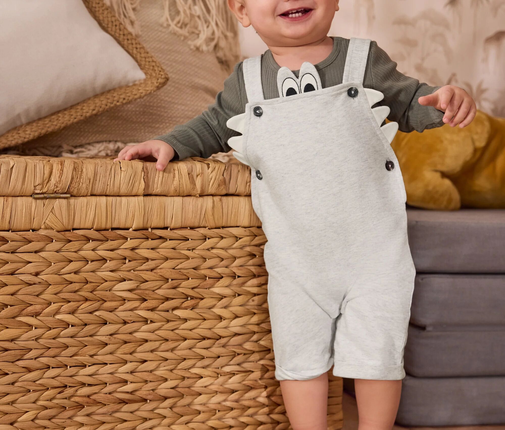 Tchibo - Baby-Latzhose - Baby - Gr. 74/80 - grau