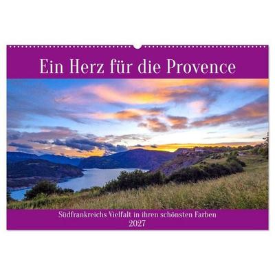 Ein Herz für die Provence (Wandkalender 2027 DIN A2 quer), CALVENDO Monatskalender