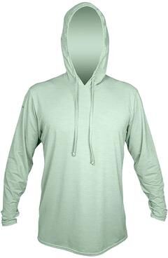 Anetik MVLPRH8 Men's Low Pro Tech Hooded Long Sleeve T-Shirt in Olive Heathered size Medium   Polyester/Spandex Blend