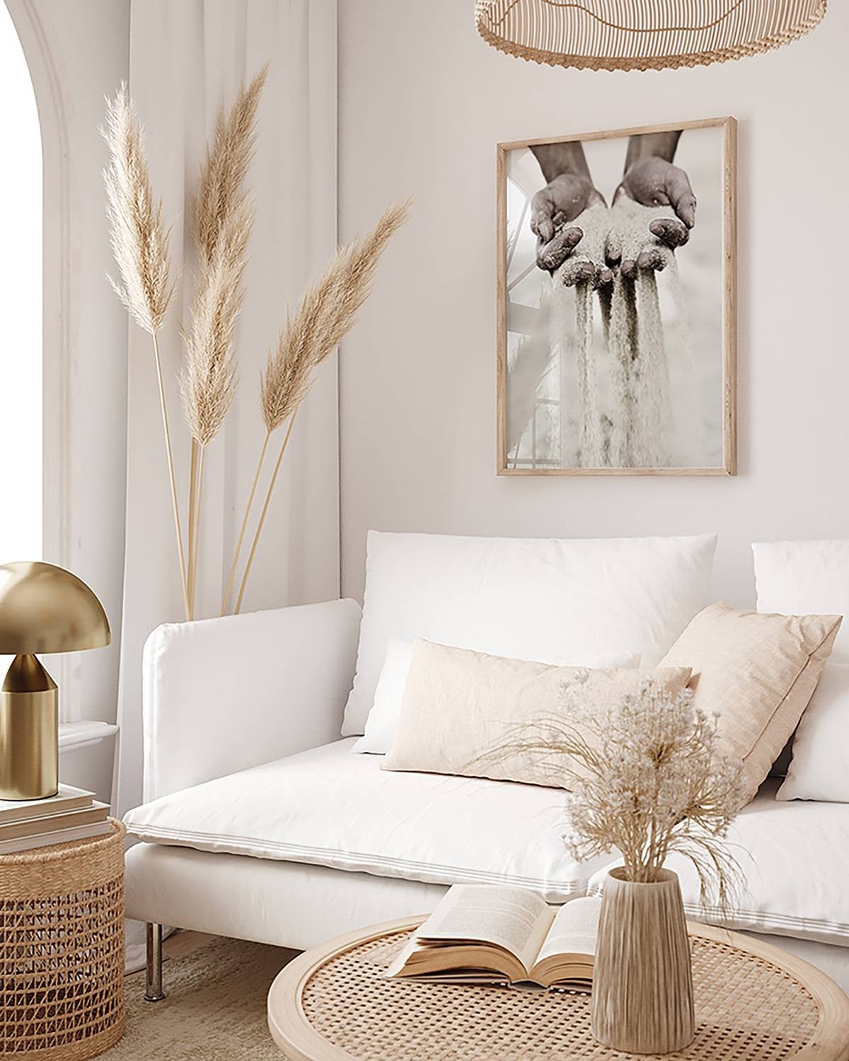 home24 Loving Sand Wanddecoratie, Meerdere Kleuren, 42 x 52 cm
