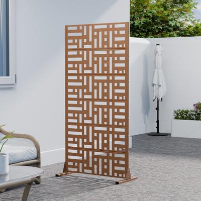 Lirago Outdoor Freestanding Metal Privacy Screen Decorative Partition Panel for Patio Garden Balcony
