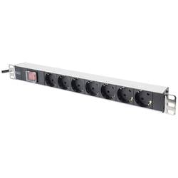 Digitus DN-19 PDU-7S 19 Zoll Netzwerkschrank-Steckdosenleiste 1 HE Schutzkontaktsteckdose mit Schalter