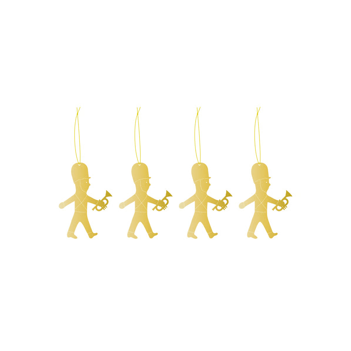 Cooee Design Kersthanger Trumpet Boy Messing 4-pack