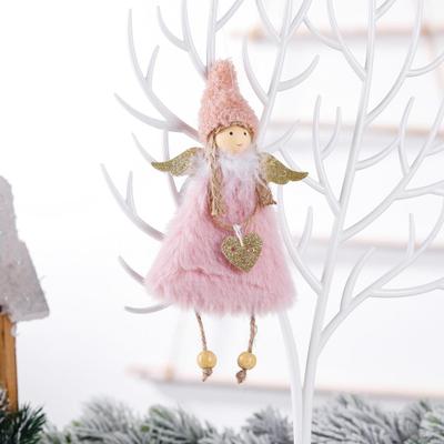 Inspired Deals Plush Angel Christmas Tree Ornament Soft Hanging Pendant For Holiday Decor & Gifts pink