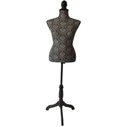 Relaxdays Weibliche Schneiderpuppe 36/38 Barock Weiß,Schwarz