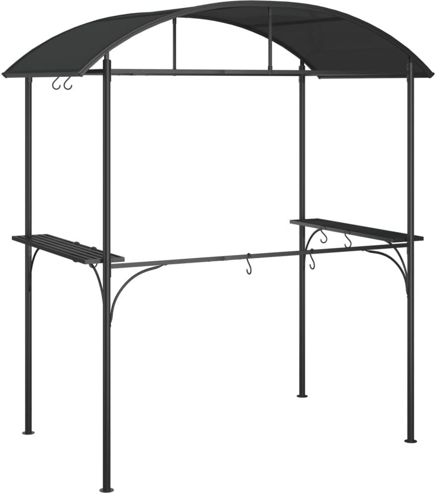 Dakota Fields Axon 2.2m x 1.15m Metal BBQ Gazebo Gray 220cm W X 115cm D X 230cm H