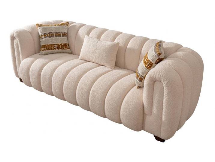 Xlmoebel 2-Sitzer Beiges modernes 2-Sitzer-Sofa Stoffsofa Designersofas hohe Qualität, 1 Teile