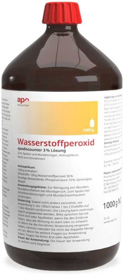 Wasserstoffperoxid Lösung 3% 1000 g (1L) von apodiscounter 1000g