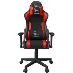 Gembird Gaming chair SCORPION juodas mesh red skin accents, Gaming Stuhl, Rot, Schwarz