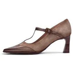 Hispanitas für Damen. HI264952 Pariser Lederschuhe taupe (36), 3 bis 5 cm, Schnalle, Lässig, Party