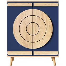 SCHUHSCHRANK blau holz geometrisch stauraum