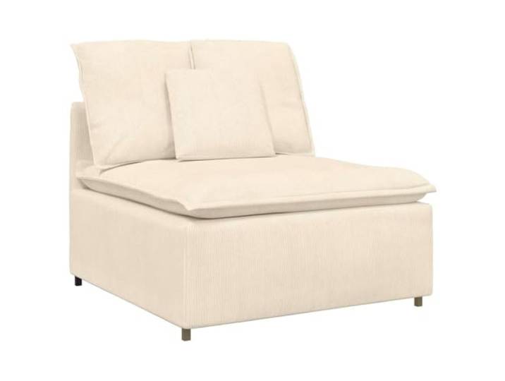 vidaXL Modulares Sofa Mittelmodul mit Kissen Creme 100 cm