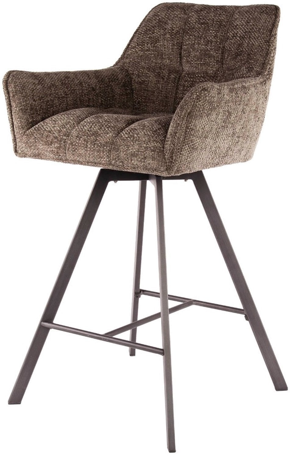 Fraaai Ramon draaibare barstoel - geweven - taupe - Hoogte: 69 cm
