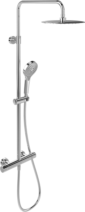 Villeroy und Boch Villeroy & Boch Verve Showers Duschsystem TVS10900500061 Thermostat, mit Umsteller, 3-strahlig, Wandmontage, chrom