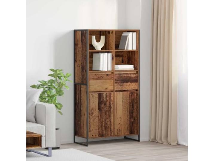 HEFZGDB Robustes Sideboard mit europäischer Handwerkskunst, Industrielles Sideboard mit Holzwerkstoff und Stahlrahmen, Modernes für Wohnzimmer mit industriellem Design, Stilvolles