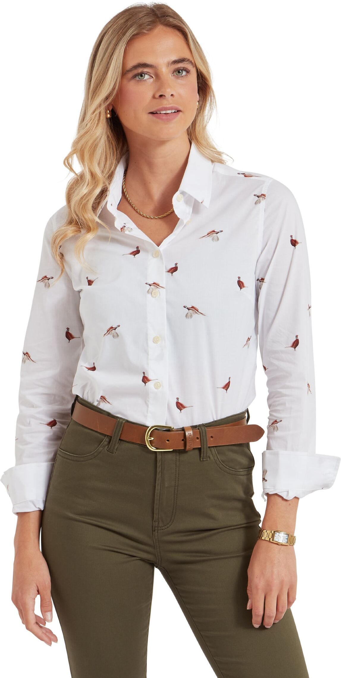 Schöffel Country Norfolk Shirt - Brown - Size UK8 - Women