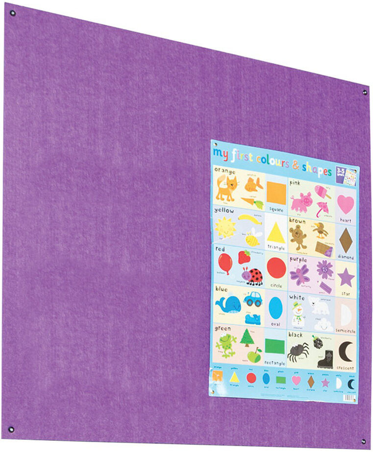 Symple Stuff Wall Mounted Reversible Bulletin Board Purple 120cm H x 120cm W