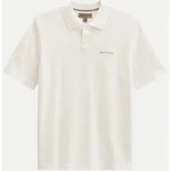 Strick-Poloshirt aus reiner Bio-Baumwolle Weiß M