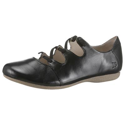 Riemchenballerina JOSEF SEIBEL "Fiona 04", Damen, Gr. 36, schwarz, Leder, Schuhe Riemchenballerina, Slipper, Komfortschuh mit raffiniertem Gummizug, Weite G (=weit)