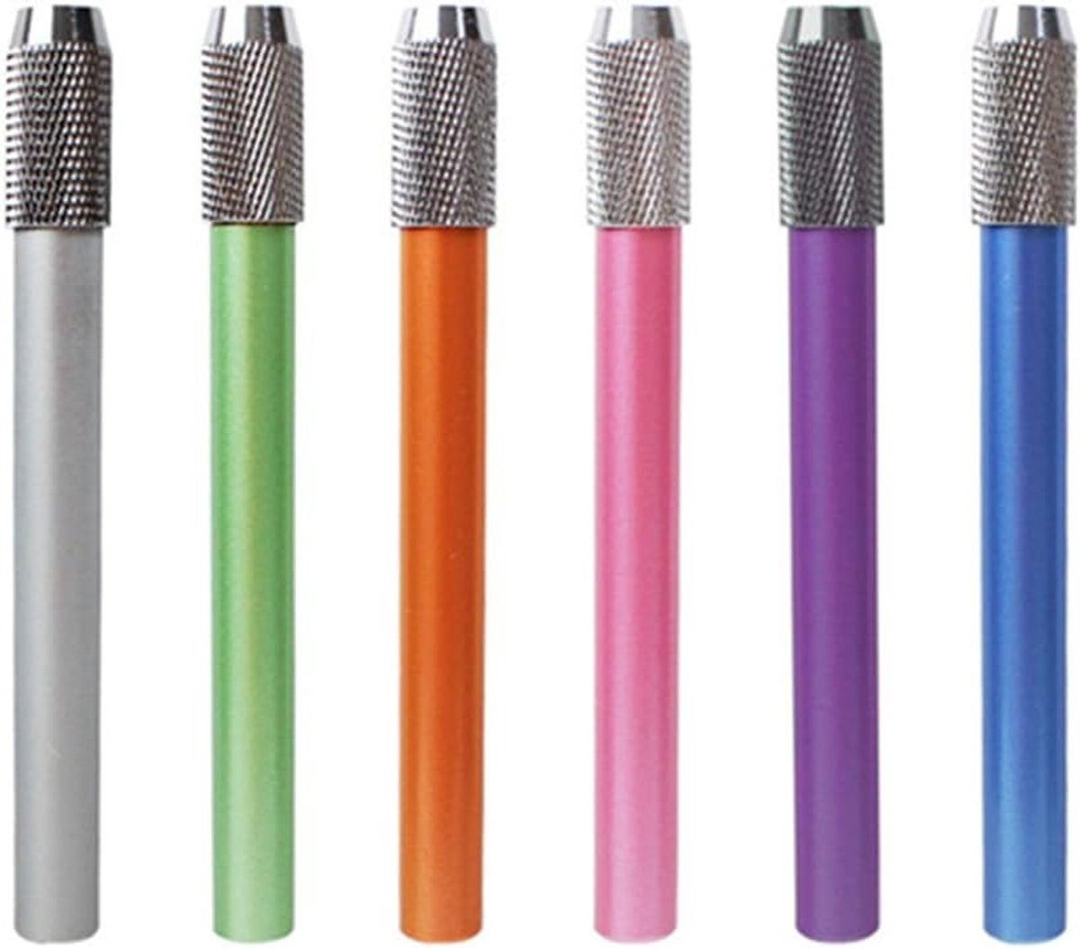 Set van 6 aluminium potloodverlengers voor extra lengte