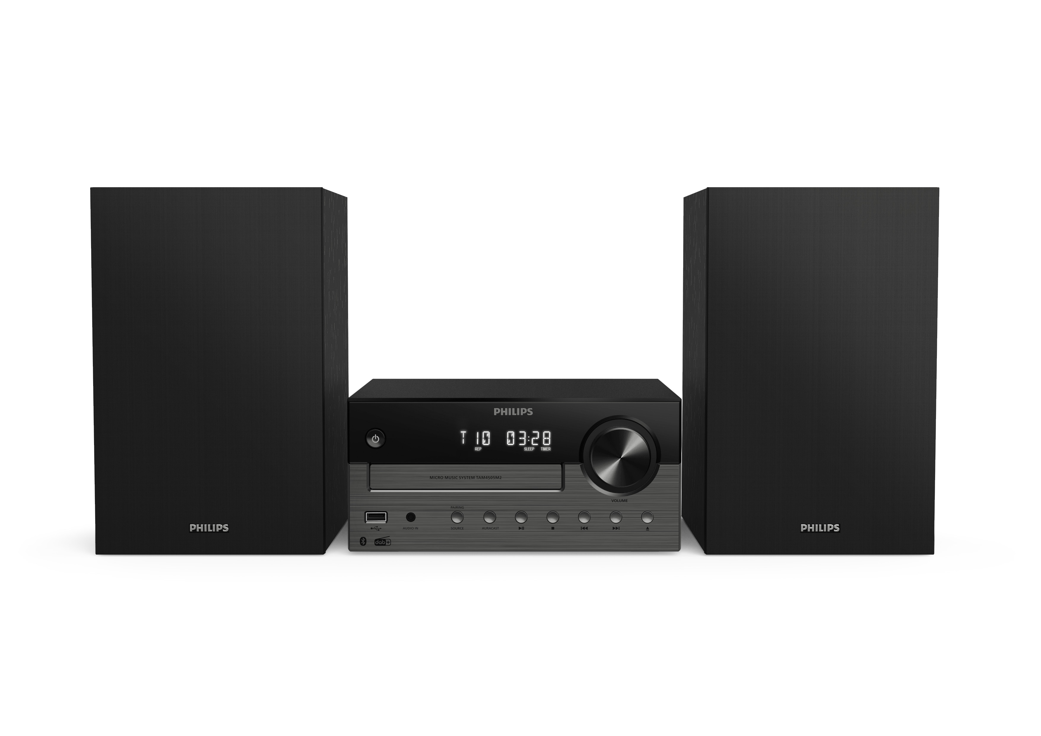 Philips TAM4505M2/12 Heim-Audio-Mikrosystem mit CD USB BT schwarz/grau