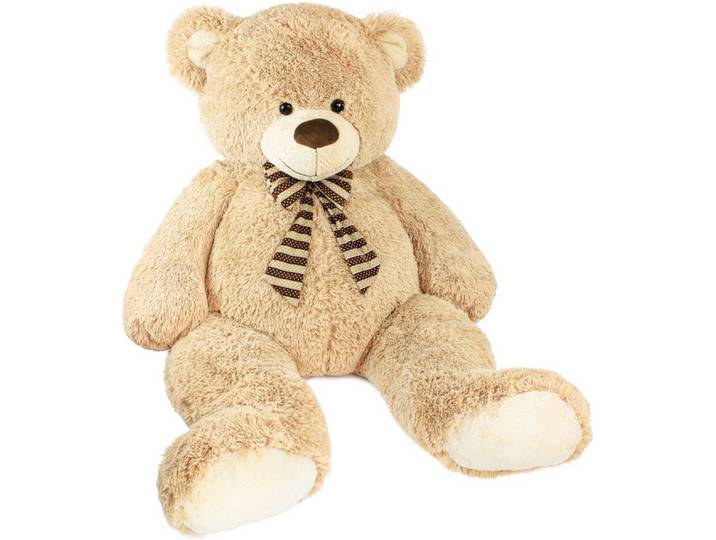 BRUBAKER Kuscheltier Riesen XXL Teddybär (150 cm) (1-St., mit gestreifter Schleife), großer Teddy Bär, Stofftier Plüschtier