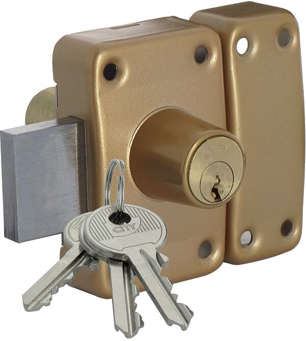 Verrou CITY 26 à double entrée gâche huisserie bois cylindre de 30 mm ISEO 10022301