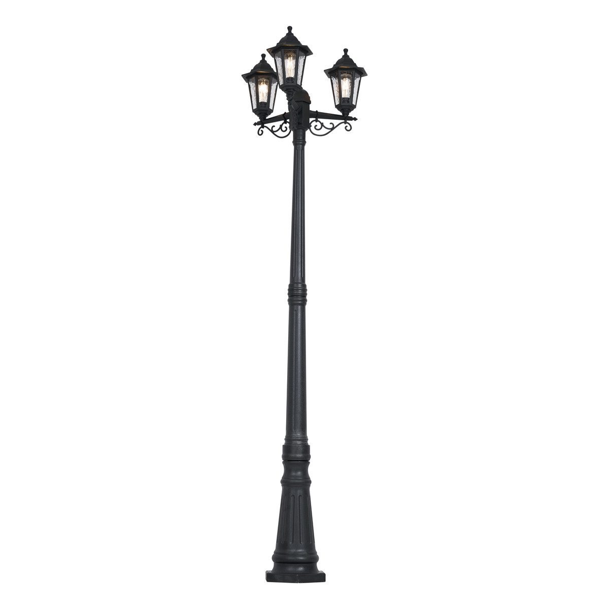 Qazqa Klassieke Buitenpaal Zwart - Hoogte: 217 cm - IP44