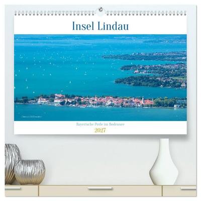 Insel Lindau - Bayerische Perle im Bodensee (hochwertiger Premium Wandkalender 2027 DIN A2 quer), Kunstdruck in Hochglanz