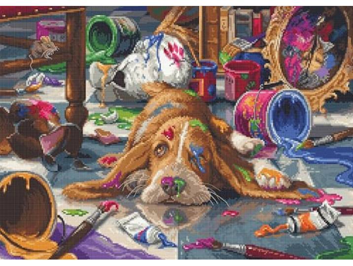 Luca-S B2421 Kruissteekkit Picasso's kleuren, getelde kruissteekkit voor volwassenen, borduurpakket