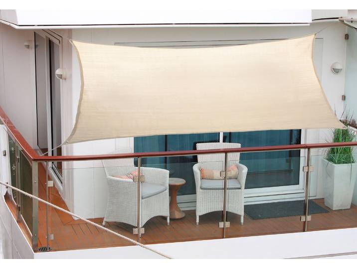 Sonnensegel FLORACORD, beige (elfenbeinfarben), B:270cm T:140cm, Polyester, Sonnensegel, Sonnensegel, BxT: 270x140 cm, elfenbeinfarben