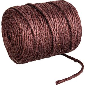 Rayher Bindfaden 4200505, Jutegarn, 6-fach, Stärke 6mm, dunkelbraun, Länge 120m