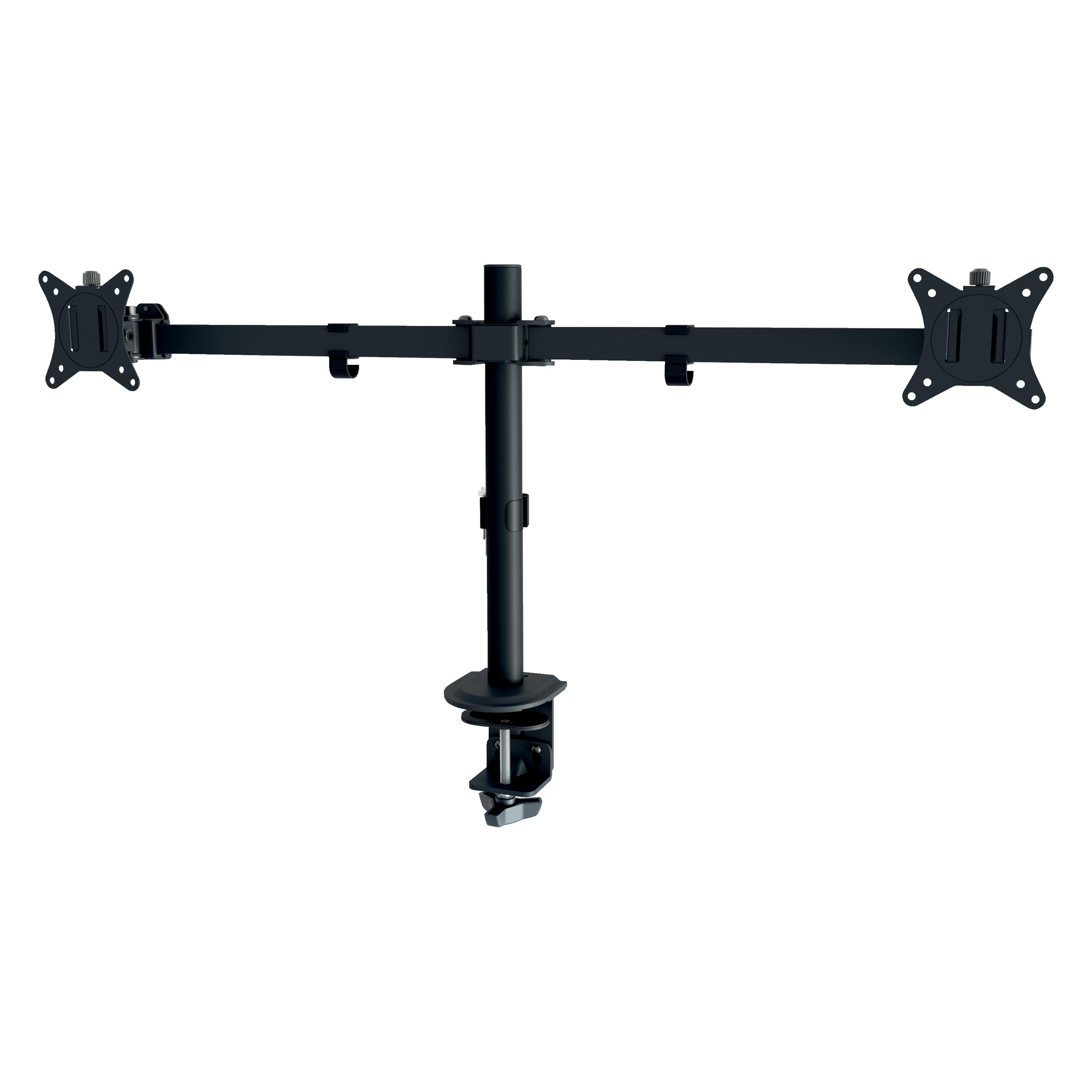 Leitz Monitor-Halterung Ergo Slim Dual 61640095 schwarz für 2 Monitore, Tischklemme (Tisch, 32", 10 kg) (61640095)
