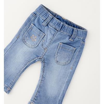 Bequeme Jeans IDO "BABY GIRL TROUSERS", Mädchen, Gr. 62, EURO-Größen, clear washed, 99% Baumwolle, 1% Elasthan, Jeans