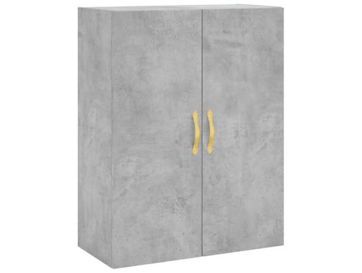 Wandschrank Betongrau 69,5x34x90 cm aus Holzwerkstoff mit 2 Türen Wandmontage, viel Stauraum, staubgeschützt, vielseitig als Highboard nutzbar, schlichtes Design