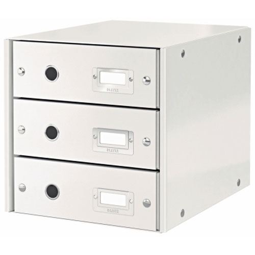 LEITZ Schubladenbox Click & Store weiß 60480001, DIN A4 mit 3 Schubladen