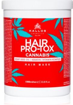 Kallos Hair Pro-Tox Cannabis máscara regeneradora para cabelo com óleo de cannabis 1000 ml. Hair Pro-Tox Cannabis