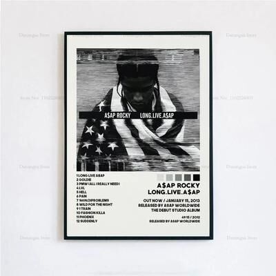 Inspire Select ASAP Rocky Testing Album Poster Hip Hop Music Wall Art Canvas Print Home Decor 12 15.7 23.6 In No Frame