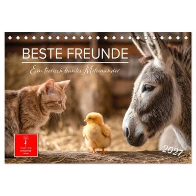 Beste Freunde - ein tierisch buntes Miteinander (Tischkalender 2027 DIN A5 quer), CALVENDO Monatskalender