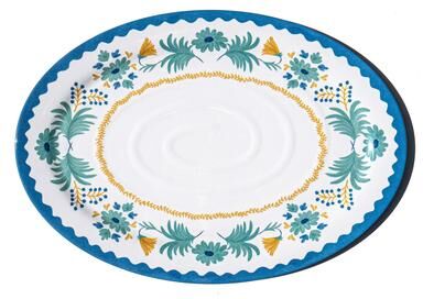 "Abode Homewares Montelupo Melamine Oval Serving Platter - Multicolor - 20"" x 14"""