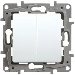 Legrand 664702 Serien-/Doppelwechselschalter (SL), 10 AX -250 V~, Ultraweiß