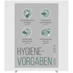 Paperflow Trennwand »Easyscreen« mit Info-Motiv »Hygiene-Vorgaben« 160 x 39 x 174 cm weiß, 160x174x39 cm