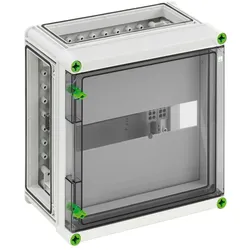 Spelsberg 02100201 Automatengehäuse, transparent, Schutzart IP65, 14 TE, Schlagfestigkeit IK08, Schutzklasse II, Bemessungsisolationsspannung 400V