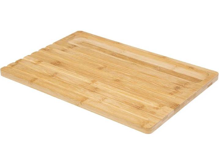 Brood snijplank 40 x 27 cm van bamboe hout inclusief broodmes en pincet - Serveerplank - Broodplank